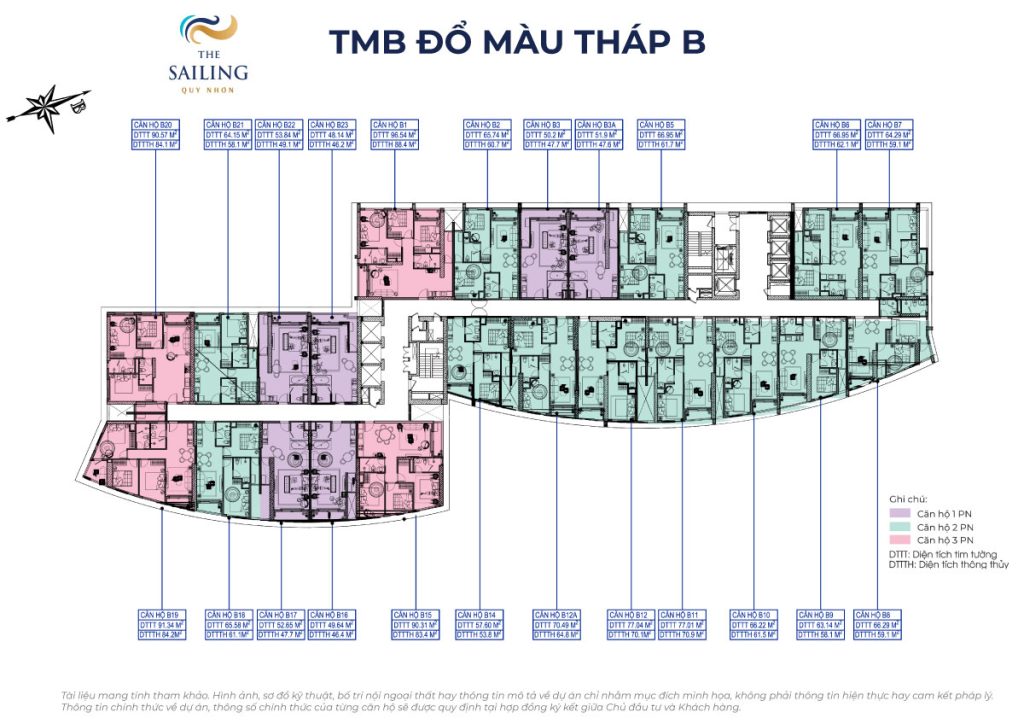 mặt bằng toà b dự án the sailing quy nhơn